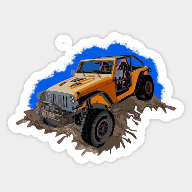 Jeep Trailcat Sticker by FurryBallBunny